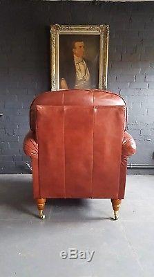 912. Duresta Chesterfield Vintage Club Red Leather Armchair Courier available