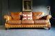 919. Chesterfield Leather Vintage & Distressed 3 Seater Sofa Brown Tan Courier Av