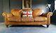 924. Chesterfield Leather Vintage & Distressed 3 Seater Sofa Brown Tan Courier Av