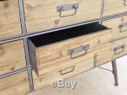 9 Drawer Industrial Cabinet 3 Tier Sideboard Storage Unit Organiser Cupboard New