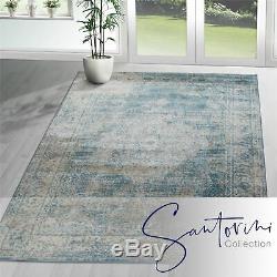 A2Z Rug Traditional Area Rugs Design Vintage Faded Floral Blue Carpets Runners