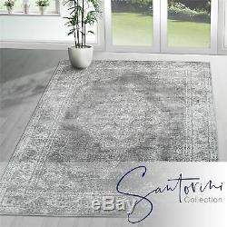 A2Z Rug Traditional Vintage Style Persian Oriental Faded Grey Carpet Floor Mats