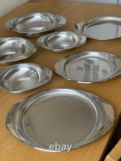 AMC 18/10 Stainless Steel Serving Dishes Bowls Platters 7 Piece Vintage Italy