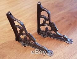 A Pair of Cast Iron GNER Shelf Bracket 5 x 5 Railway / Vintage / Retro