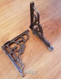 A Pair of Cast Iron GNER Shelf Bracket 5 x 5 Railway / Vintage / Retro