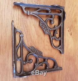 A Pair of Cast Iron GNER Shelf Bracket 5 x 5 Railway / Vintage / Retro