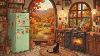 A Peaceful Autumn Morning In A Cozy 1950s Cottage Kitchen With Vintage Jazz Playing In Another Room