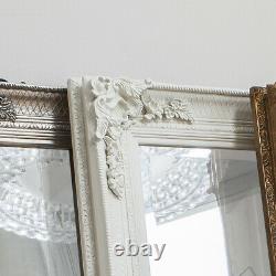 Abbey Large Vintage Cream Rectangle Ornate Wall Mirror 31x43 (110cm x 79cm)