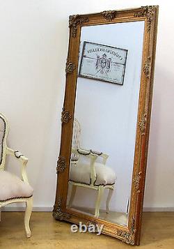 Abbey Vinatge Gold Large Shabby Chic Wall Leaner Mirror 65 x 31 or 165x79cm