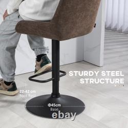 Adjustable Bar Stools Set of 2, Retro Swivel Kitchen Stool with Back, Footrest