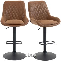 Adjustable Bar Stools Set of 2, Retro Swivel Kitchen Stool with Back Refurbished