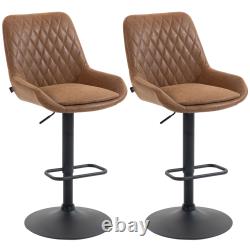 Adjustable Bar Stools Set of 2, Retro Swivel Kitchen Stool with Back Refurbished