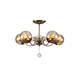 Amber Globe Glass Antique Brass Metal Body Vintage Retro Ceiling Light Tekled