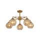 Amber Reeded Globe Glass Gold Metal Industrial Vintage Retro Ceiling Lighttekled