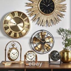 Antique Brass Round Wall Clock Vintage Wall Mounted Clock Kitchen Living Room