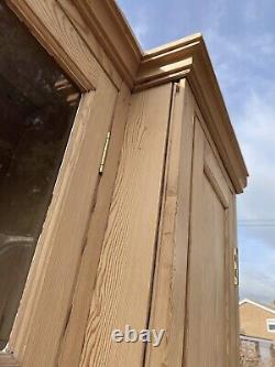 Antique Early C20th Pitch Pine Housekeeper's Cupboard Dresser Kitchen Cabinet