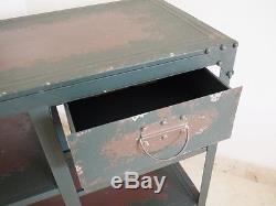 Antique Industrial Metal Cabinet, Retro & Vintage Style, Shelve & Drawer Storage