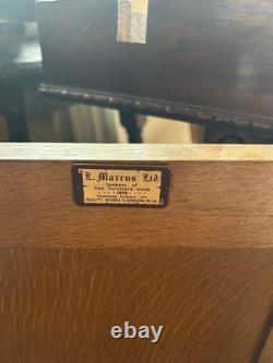 Antique Linen Fold Carved Oak Welsh Dresser made in England vintage cupboard