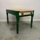 Antique Pine Scrub Top Table, Painted Base Farmhouse Kitchen Table