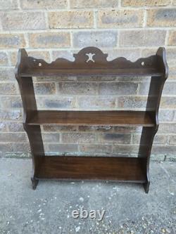 Antique Victorian Arts And Crafts Solid Wood Spice Rack Shelves Wall Unit