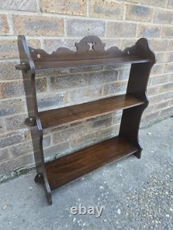 Antique Victorian Arts And Crafts Solid Wood Spice Rack Shelves Wall Unit