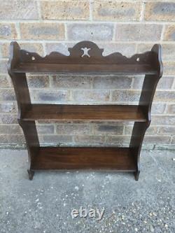 Antique Victorian Arts And Crafts Solid Wood Spice Rack Shelves Wall Unit