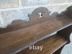 Antique Victorian Arts And Crafts Solid Wood Spice Rack Shelves Wall Unit