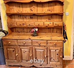 Antique Vintage Farmhouse Pine Welsh Dresser Kitchen Dresser Cabinet