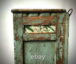 Antique Vintage Indian Art Deco Display Bathroom Kitchen Cabinet. Teal And Teak