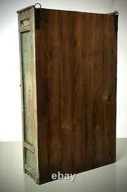 Antique Vintage Indian Art Deco Display Bathroom Kitchen Cabinet. Teal And Teak