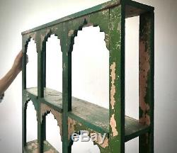 Antique Vintage Indian Furniture. Huge Mughal Arch Display Unit. Green & Pink