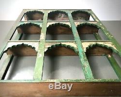 Antique Vintage Indian Furniture. Huge Mughal Arch Display Unit. Green & Pink