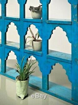 Antique Vintage Indian Furniture. Large Display / Shelving Unit. Sapphire Blue