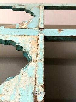 Antique Vintage Indian Furniture. Mughal Arch Display Unit. Distressed Baby Blue