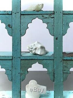 Antique Vintage Indian Furniture. Mughal Arch Display Unit. Distressed Turquoise