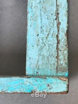 Antique Vintage Indian Furniture. Mughal Arch Display Unit. Distressed Turquoise