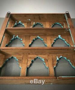 Antique Vintage Indian Furniture. Mughal Arch Display Unit. Distressed Turquoise