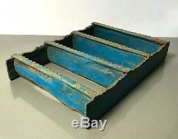 Antique Vintage Indian Wooden Shelving Unit. Art Deco Turquoise