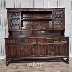 Antique Vintage Large Wooden Oak Welsh Dresser Buffet Cabinet Kitchen Sideboard