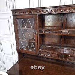 Antique Vintage Large Wooden Oak Welsh Dresser Buffet Cabinet Kitchen Sideboard