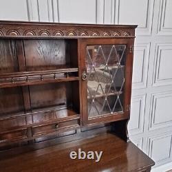 Antique Vintage Large Wooden Oak Welsh Dresser Buffet Cabinet Kitchen Sideboard