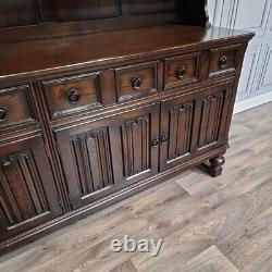Antique Vintage Large Wooden Oak Welsh Dresser Buffet Cabinet Kitchen Sideboard