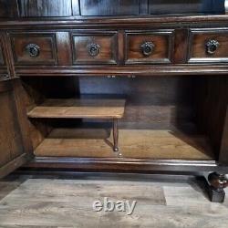 Antique Vintage Large Wooden Oak Welsh Dresser Buffet Cabinet Kitchen Sideboard