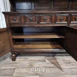 Antique Vintage Large Wooden Oak Welsh Dresser Buffet Cabinet Kitchen Sideboard