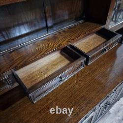 Antique Vintage Large Wooden Oak Welsh Dresser Buffet Cabinet Kitchen Sideboard