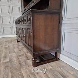 Antique Vintage Large Wooden Oak Welsh Dresser Buffet Cabinet Kitchen Sideboard