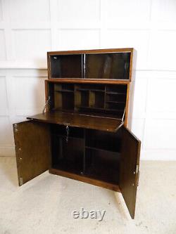 Antique Vintage MINTY bookcase Bureau Oak Library cabinet 1950s laptop desk