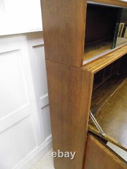 Antique Vintage MINTY bookcase Bureau Oak Library cabinet 1950s laptop desk