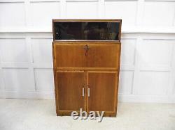 Antique Vintage MINTY bookcase Bureau Oak Library cabinet 1950s laptop desk