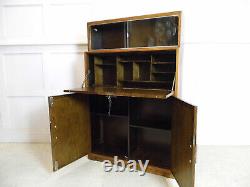 Antique Vintage MINTY bookcase Bureau Oak Library cabinet 1950s laptop desk